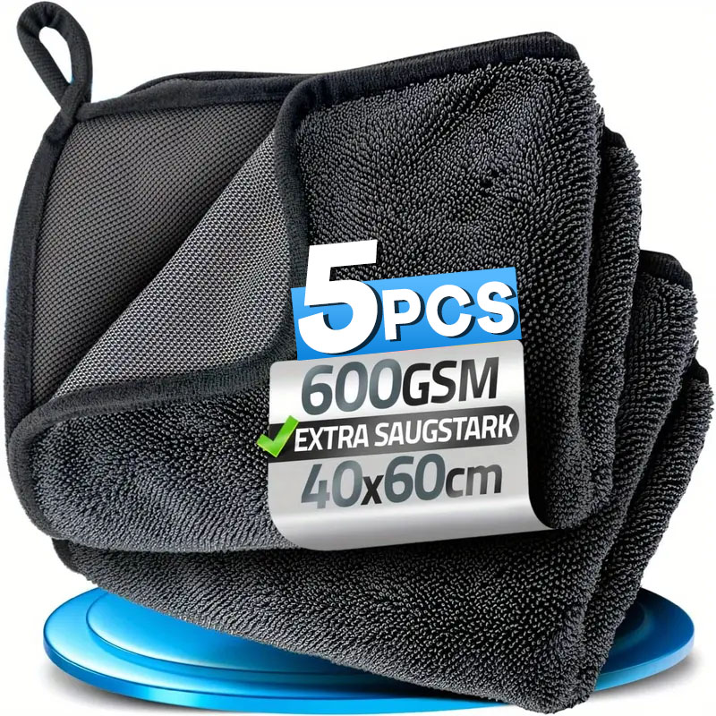 Microfiber Car Drying Towel Super Absorbent - Autowashanddoeken 600GSM Premium Car Care Wash