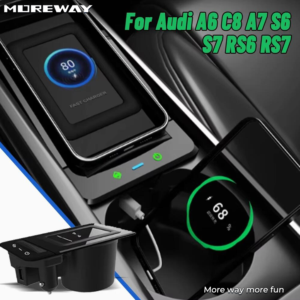 Wireless Car Charger Mount Fast Charging - Moreway Telefoonhouder met Snelle Draadloze Oplader