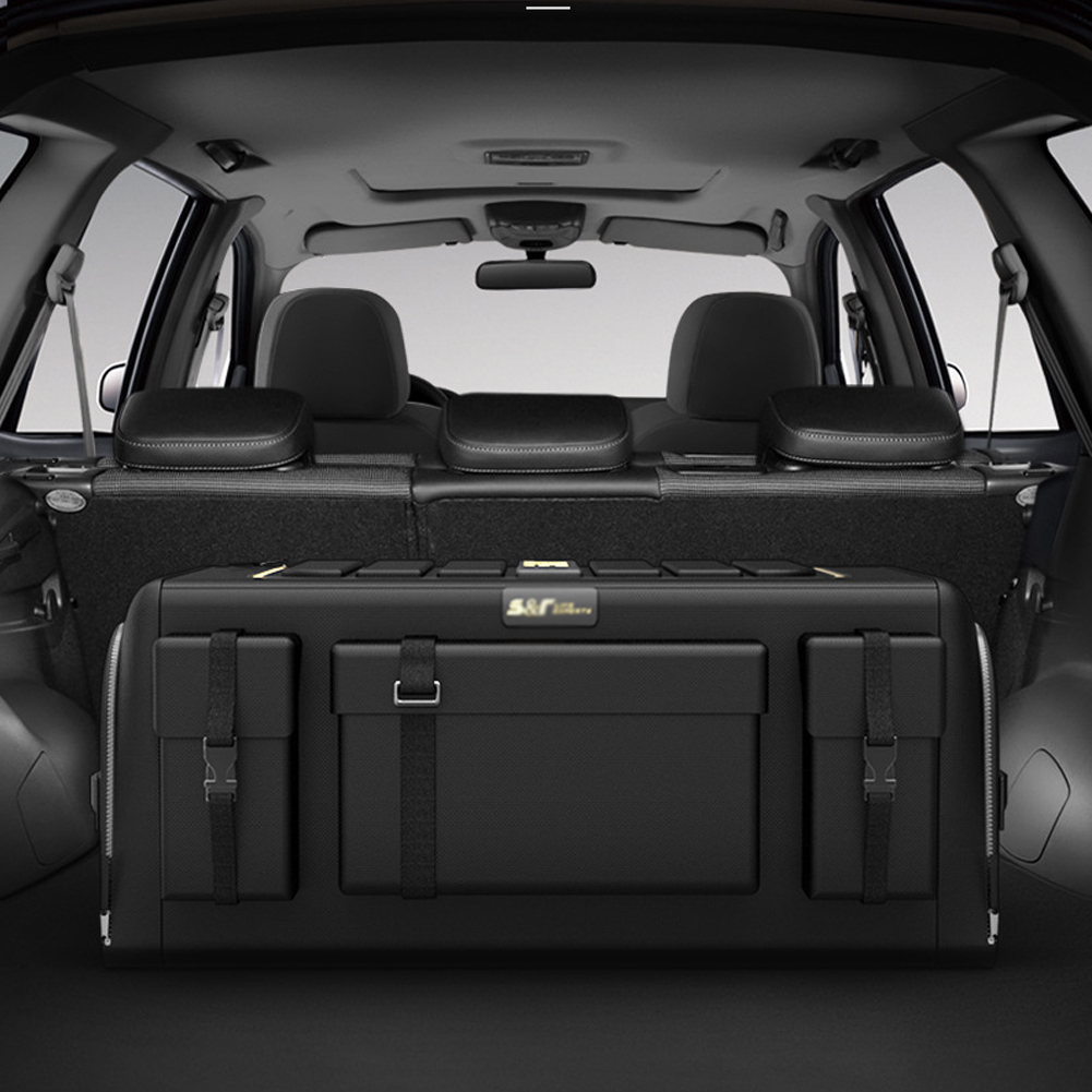 Car Trunk Organizer Foldable Storage Box - Universele Kofferbak-Organizer 70l Opbergdoos Oxford-Doek Aan