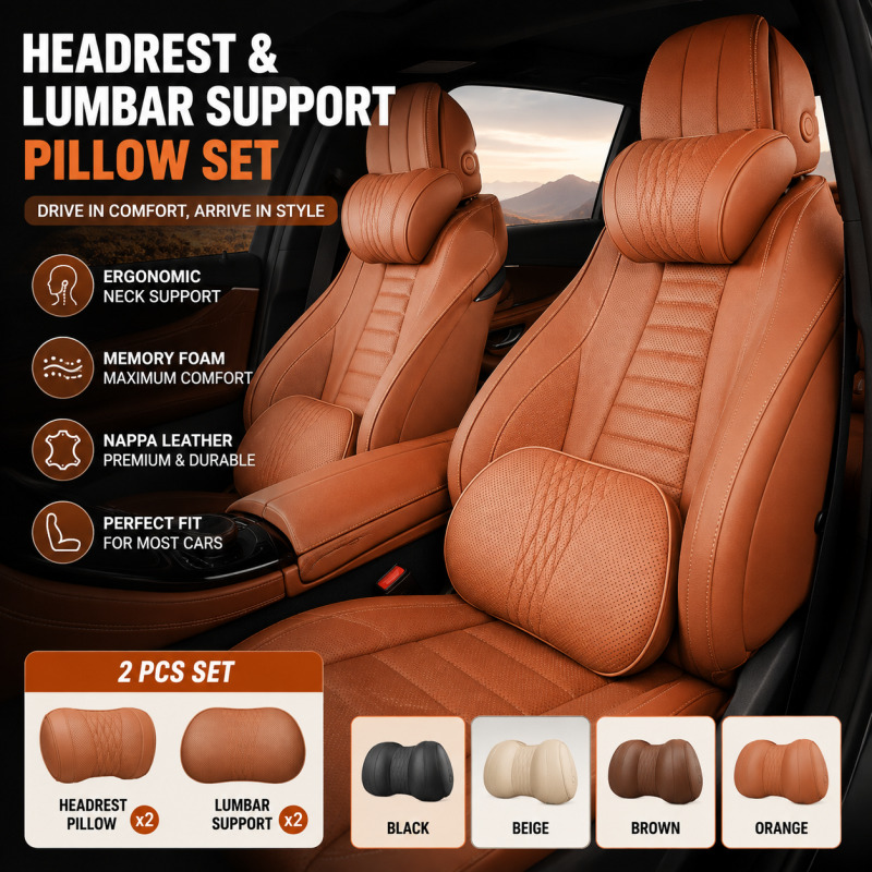 Auto hoofdsteun nekkussen memo - Memory Foam Car Neck Pillow Lumbar Support recensie en prijs